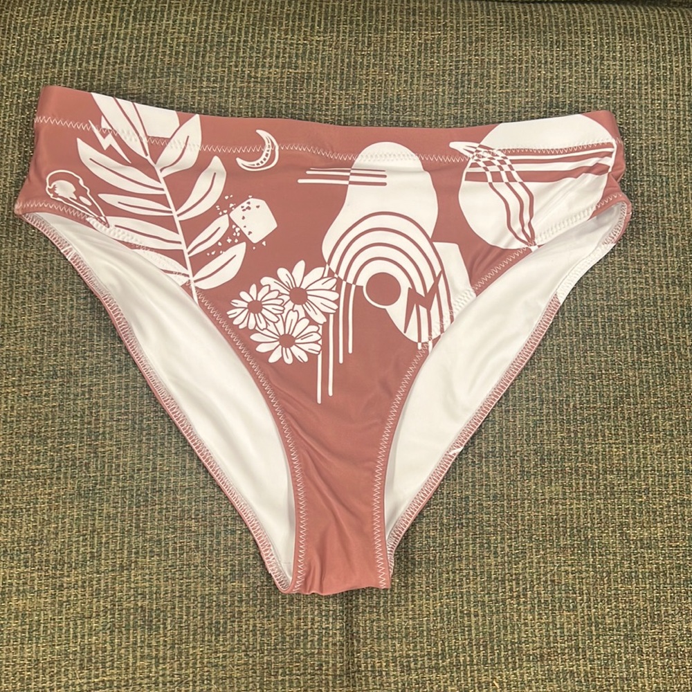 High waisted swim bottoms size L